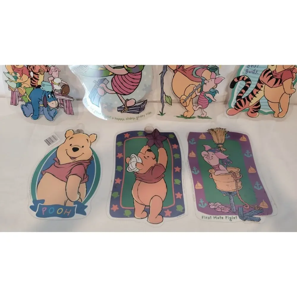 Vintage Disney Winnie the Pooh Color Clings Window Clings Lot of 7 Pooh...